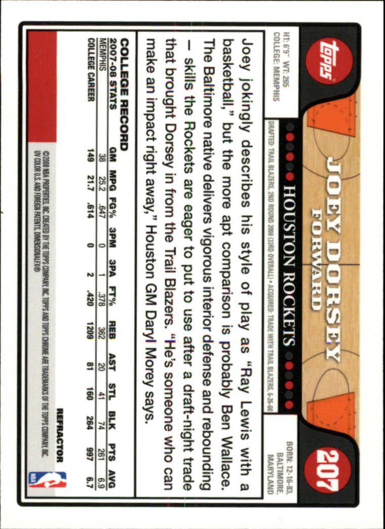 2008/2009 tarjetas paralelas refractoras de baloncesto cromadas parte 2 Topps - Imagen 133 de 255