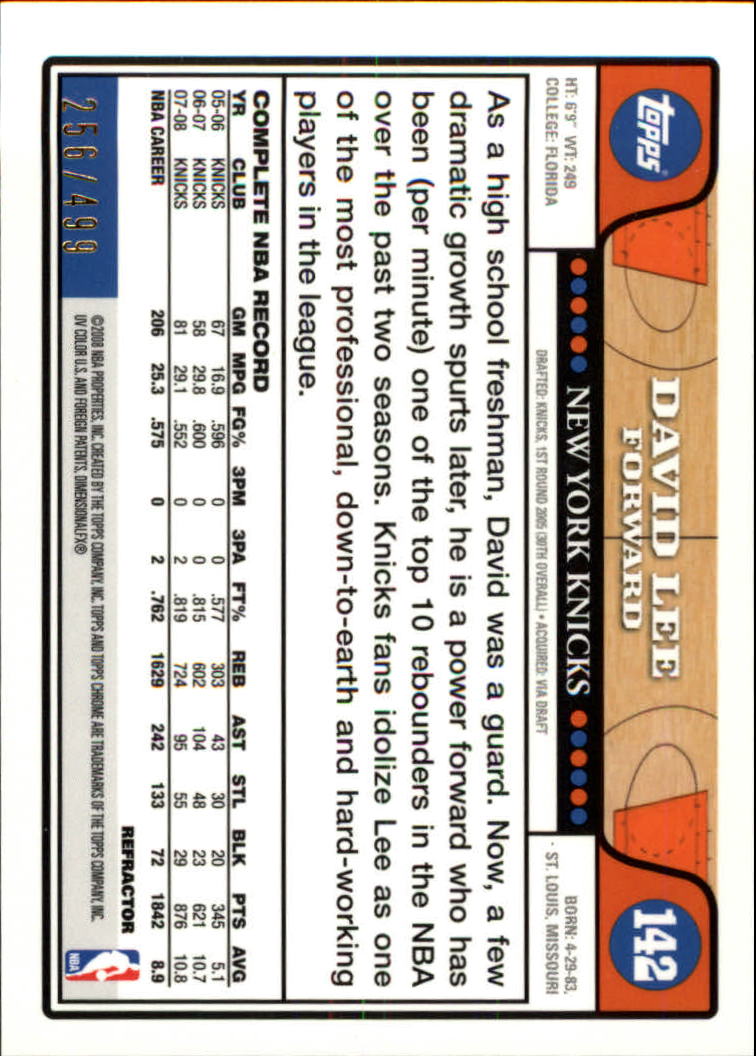 2008/2009 tarjetas paralelas refractoras de baloncesto cromadas parte 2 Topps - Imagen 191 de 255