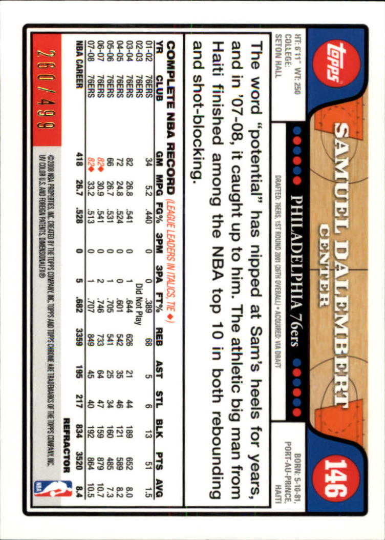 2008/2009 tarjetas paralelas refractoras de baloncesto cromadas parte 2 Topps - Imagen 195 de 255