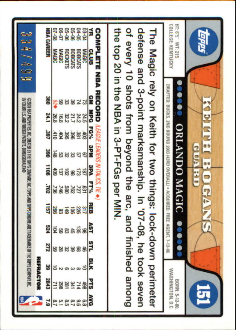 2008/2009 tarjetas paralelas refractoras de baloncesto cromadas parte 2 Topps - Imagen 197 de 255