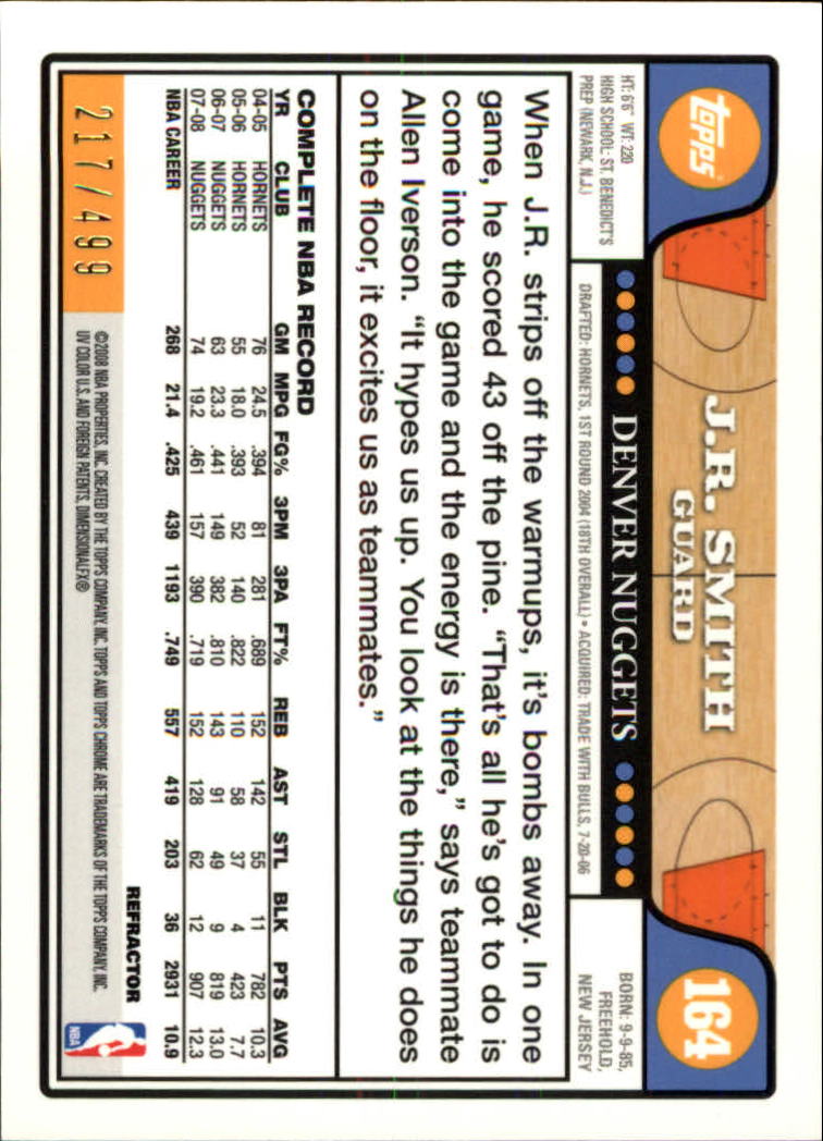 2008/2009 tarjetas paralelas refractoras de baloncesto cromadas parte 2 Topps - Imagen 207 de 255