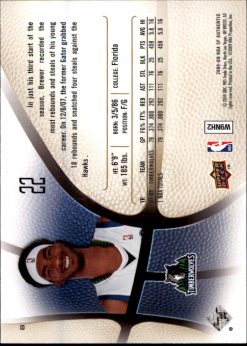 2008/2009 SP Authentic (Upper Deck) Basketball - Picture 17 of 271