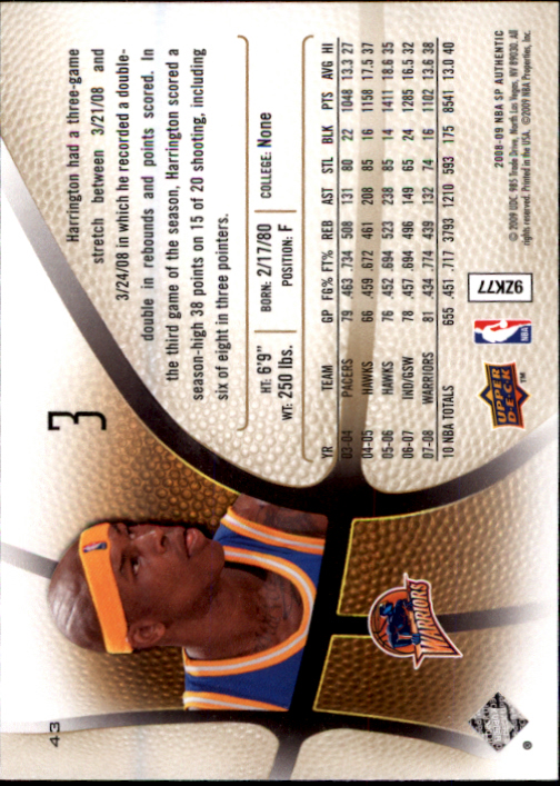 2008/2009 SP Authentic (Upper Deck) Basketball - Picture 85 of 271