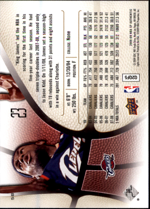 2008/2009 SP Authentic (Upper Deck) Basketball - Picture 115 of 271