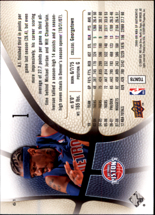 2008/2009 SP Authentic (Upper Deck) Basketball - Picture 121 of 271