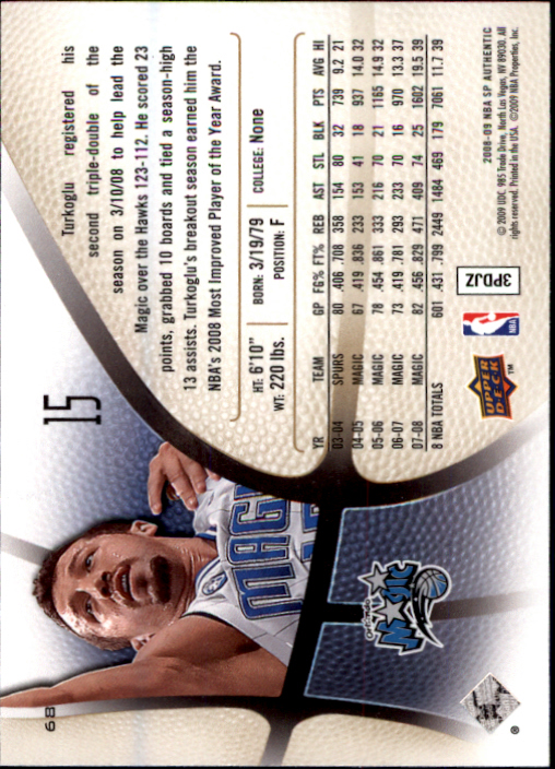 2008/2009 SP Authentic (Upper Deck) Basketball - Picture 135 of 271