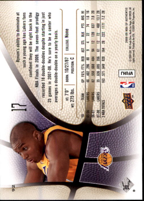 2008/2009 SP Authentic (Upper Deck) Basketball - Picture 177 of 271