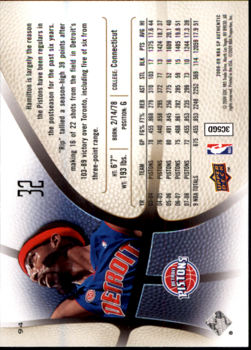 2008/2009 SP Authentic (Upper Deck) Basketball - Picture 181 of 271