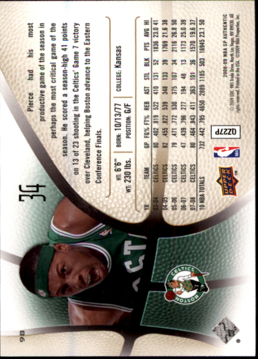 2008/2009 SP Authentic (Upper Deck) Basketball - Picture 189 of 271