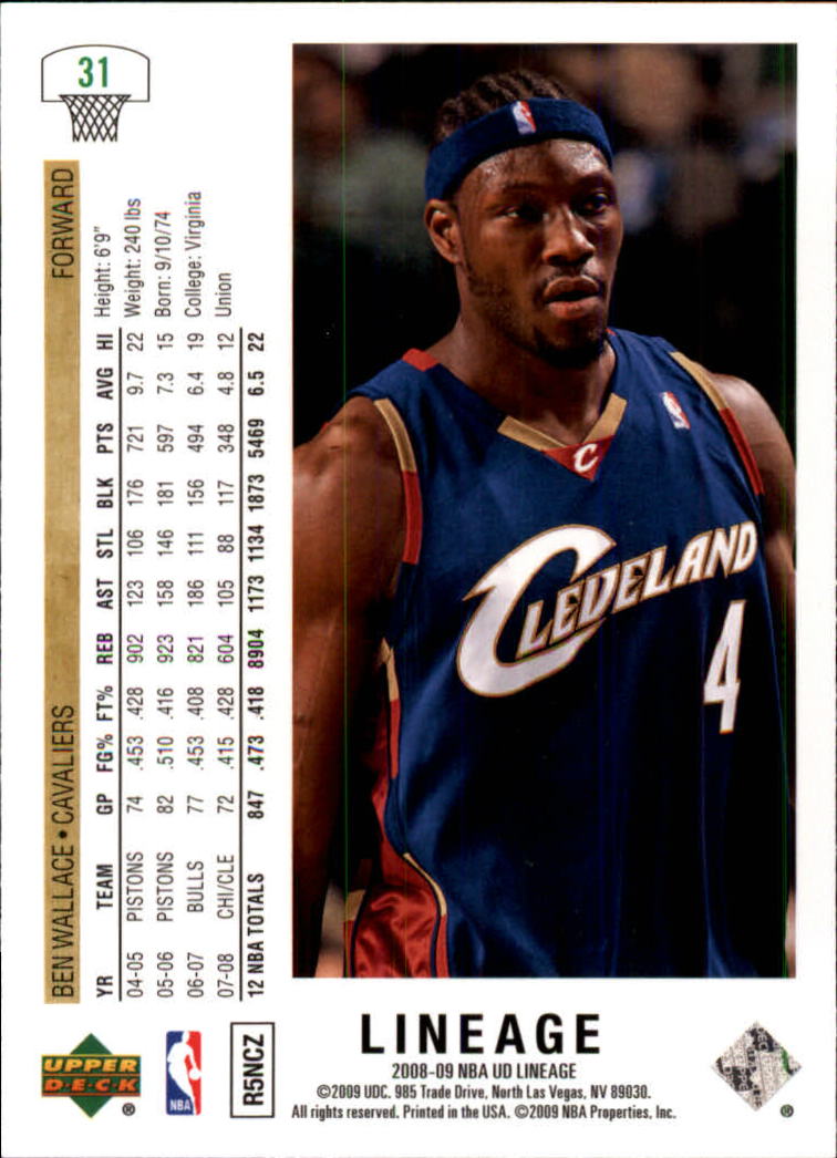 2008/2009 Lineage (Upper Deck) Basketball - Picture 37 of 319