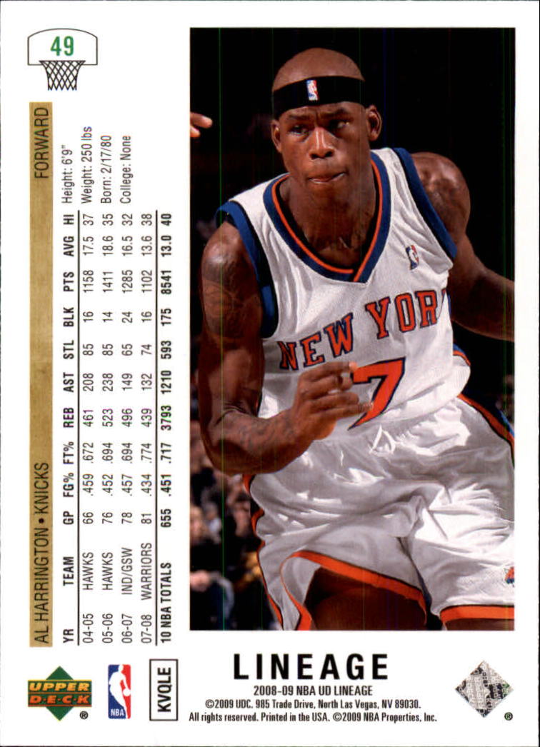 2008-09 Upper Deck Lineage Basketball Card Pick - Picture 73 of 344