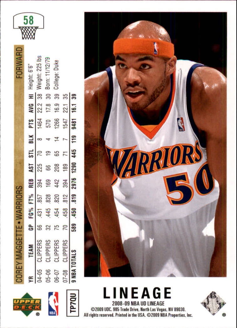 2008-09 Upper Deck Lineage Basketball Card Pick - Picture 89 of 344
