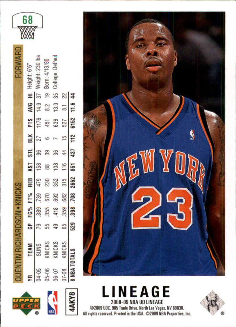 2008/2009 Lineage (Upper Deck) Basketball - Picture 91 of 319