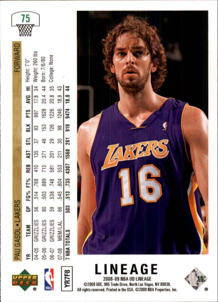 2008/2009 Lineage (Upper Deck) Basketball - Picture 103 of 319