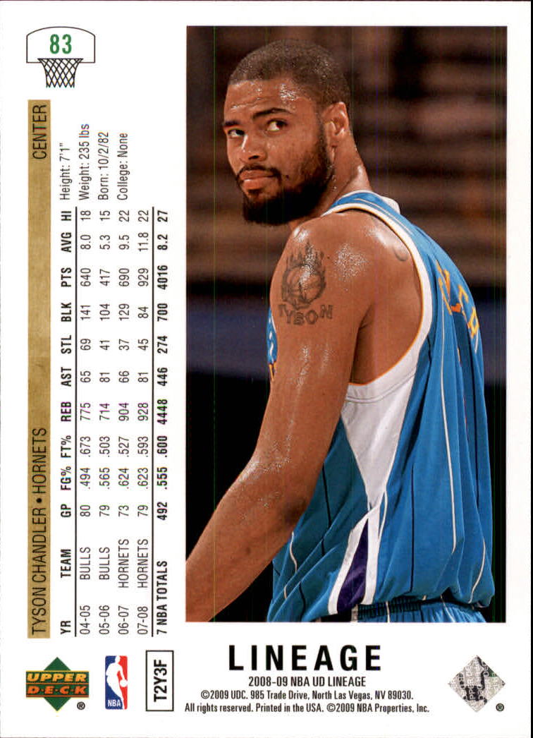 2008/2009 Lineage (Upper Deck) Basketball - Picture 117 of 319