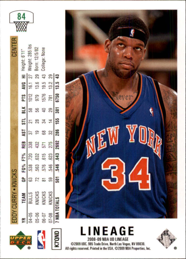 2008/2009 Lineage (Upper Deck) Basketball - Picture 119 of 319