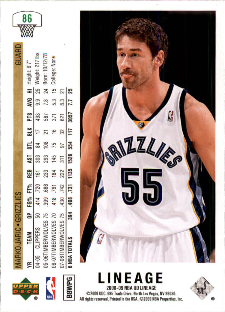 2008/2009 Lineage (Upper Deck) Basketball - Picture 121 of 319
