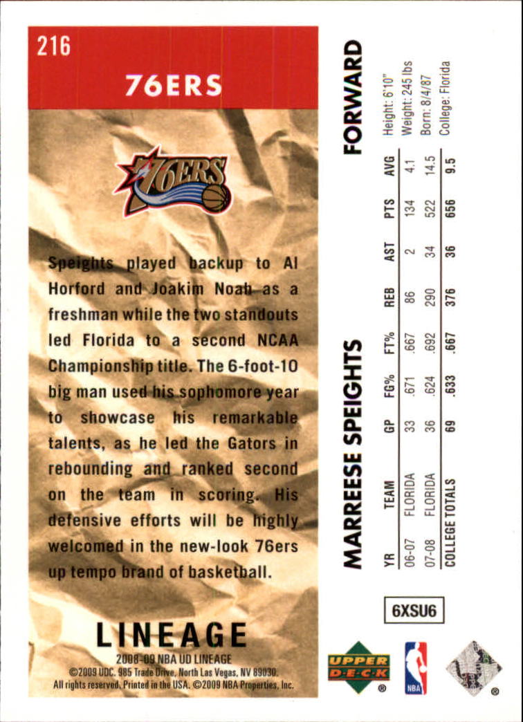 2008-09 Upper Deck Lineage Basketball Card Pick - Picture 341 of 344