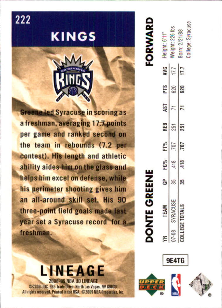 2008-09 Upper Deck Lineage Basketball Card Pick - Picture 343 of 344