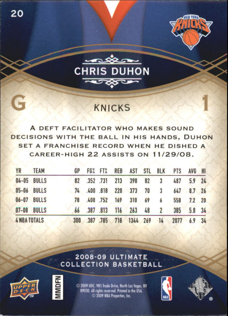 2008/2009 Ultimate Collection (Upper Deck) Basketball - Bild 7 von 11