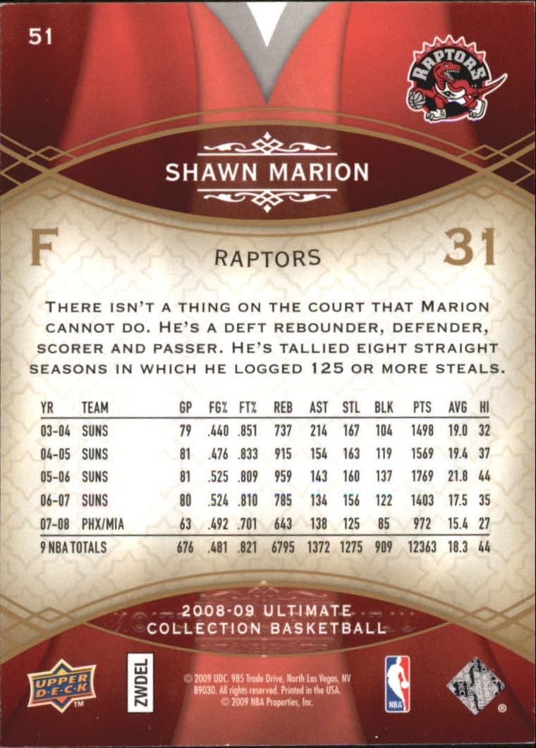 2008/2009 Ultimate Collection (Upper Deck) Basketball - Bild 9 von 11