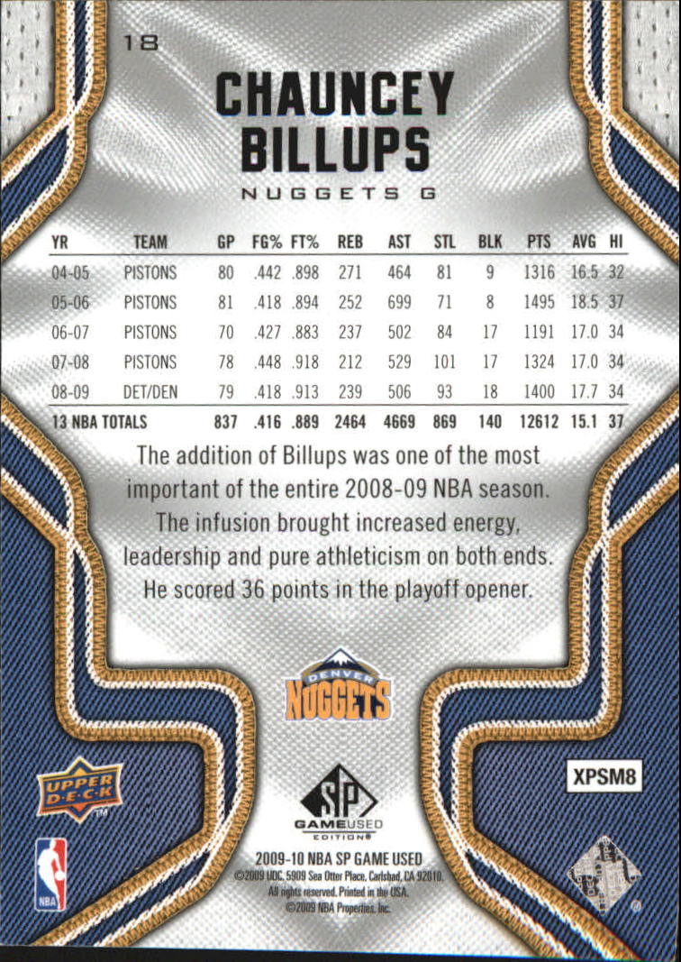2009/2010 SP Game Used (Upper Deck) Basketball - Picture 9 of 25