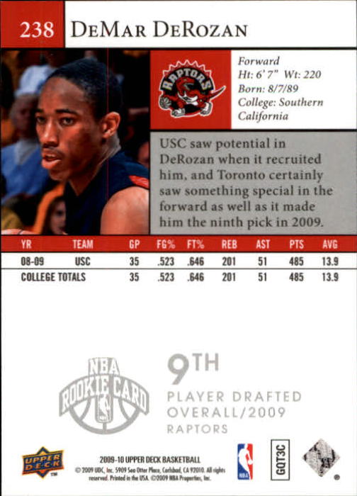 2009/2010 Upper Deck Basketball Part 1 Main Set Cards - Picture 435 of 441