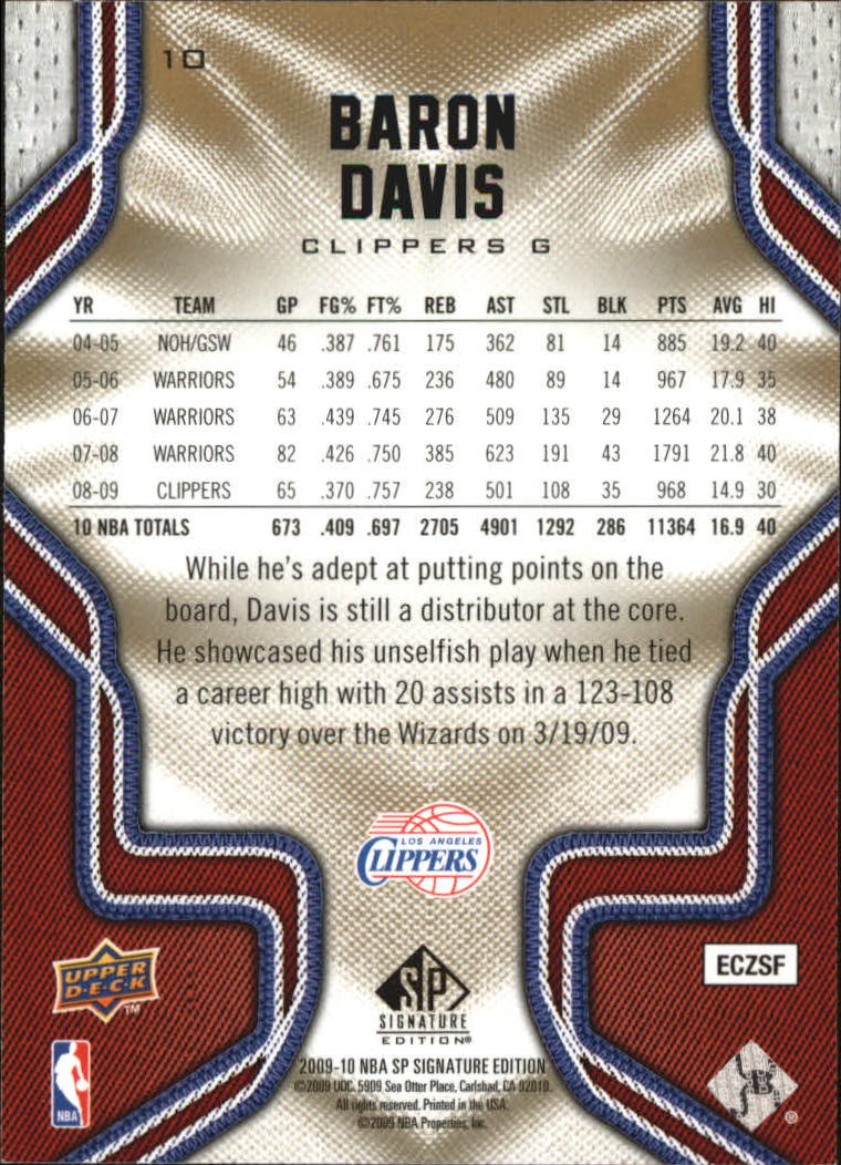 2009/2010 SP Signature Edition (Upper Deck) Basketball - Picture 38 of 42