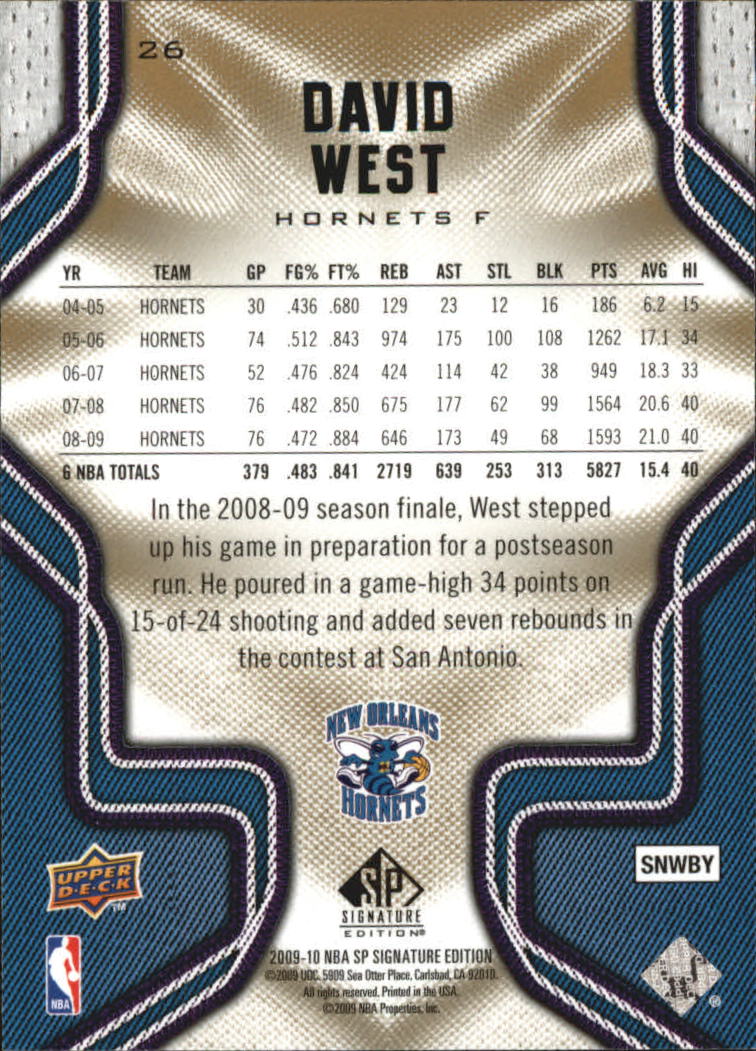 2009/2010 SP Signature Edition (Upper Deck) Basketball - Picture 33 of 42