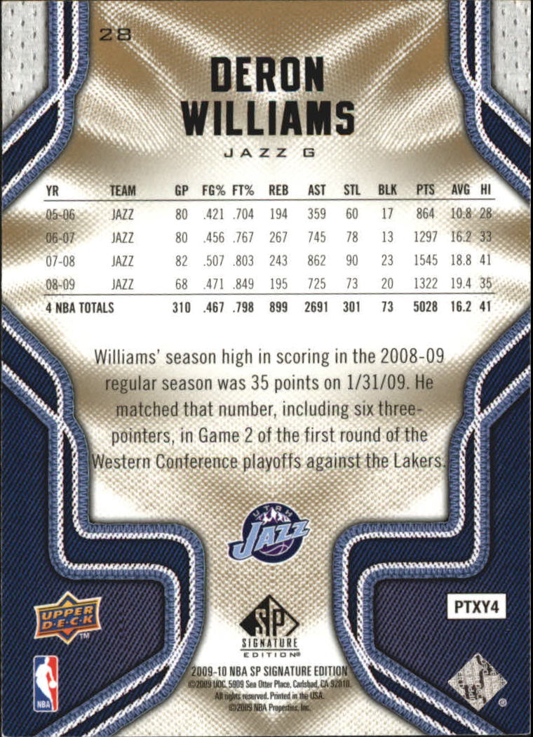 2009/2010 SP Signature Edition (Upper Deck) Basketball - Picture 31 of 42