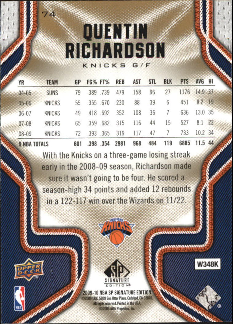2009/2010 SP Signature Edition (Upper Deck) Basketball - Picture 17 of 42