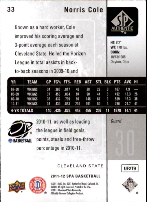 2011-12 SP Authentic Basketball Card Pick - Picture 63 of 134