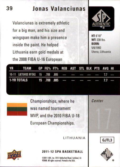 2011-12 SP Authentic Basketball Card Pick - Picture 75 of 134