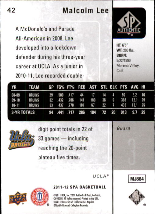 2011-12 SP Authentic Basketball Card Pick - Picture 81 of 134