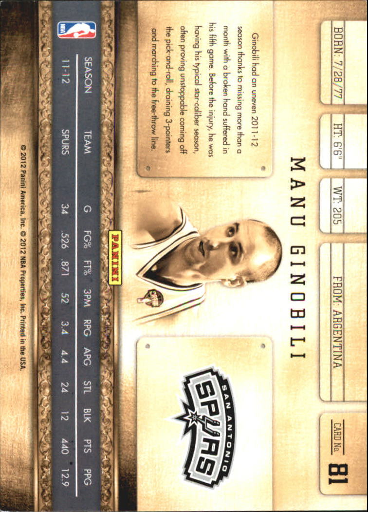 2011-12 Panini Gold Standard Basketball Card Chick - Photo 31 sur 75