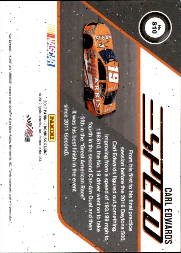 2017 Donruss Racing Top Tier Insert #10 Carl Edwards 