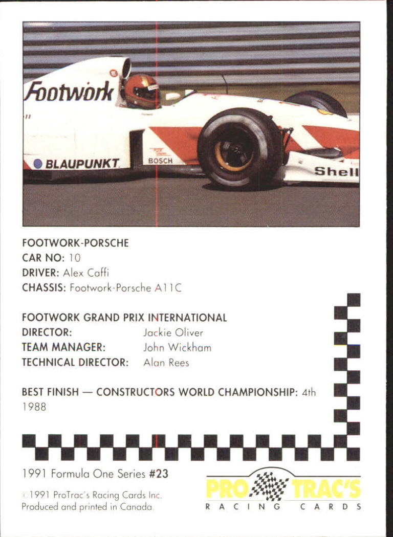 USA #81 Formula 1 Pro Trac's 1991 Premier Racing Card 