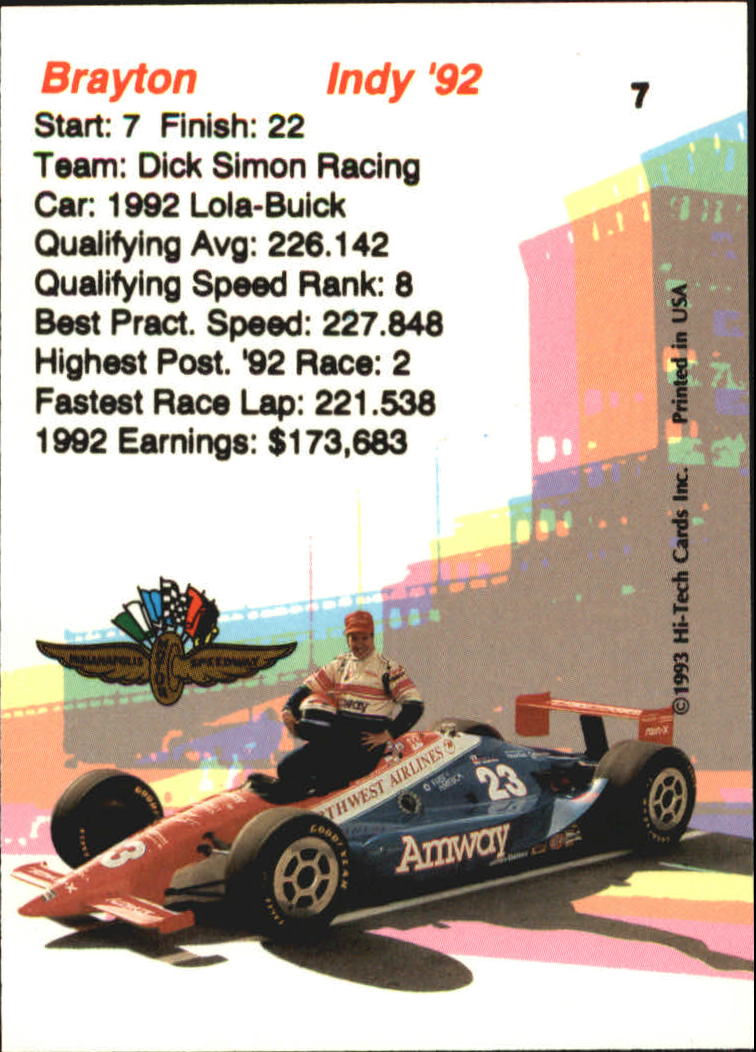 1994 Hi-Tech Indy 500 Racing Championship Drivers #1-36 Choose Your Card 