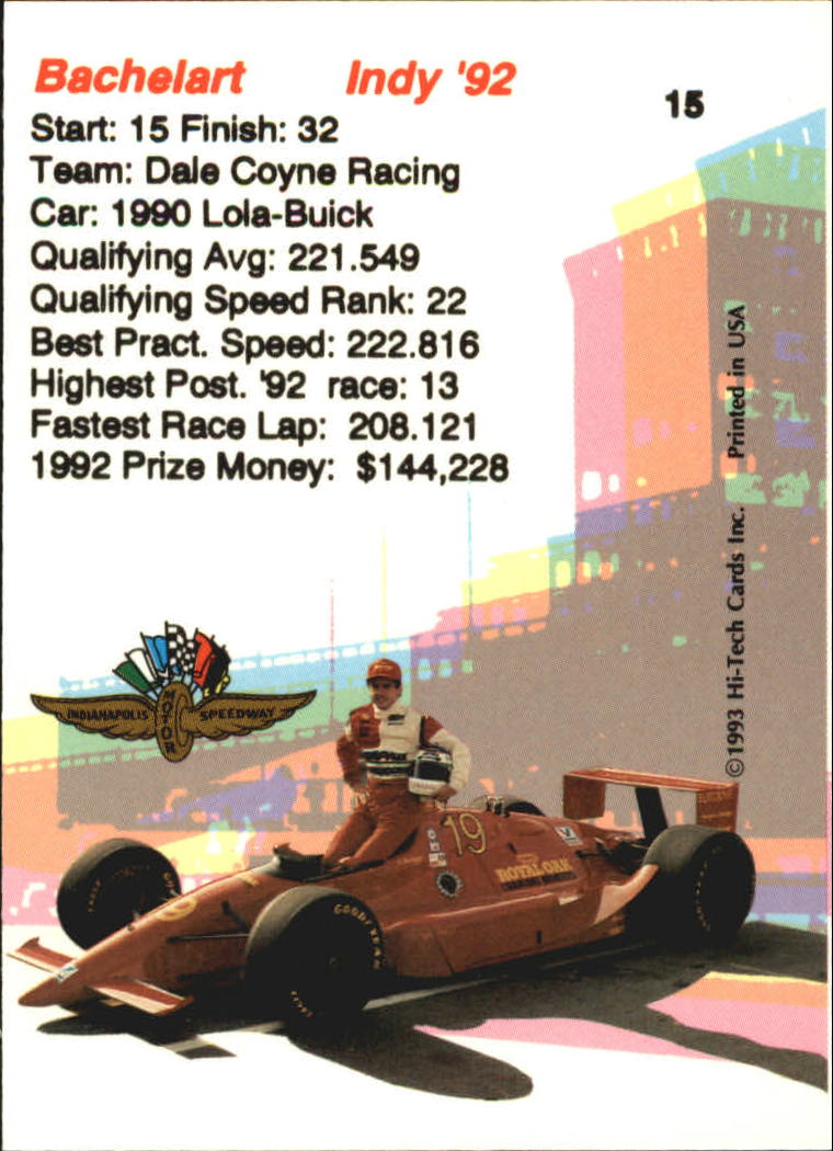 1993 HiTech Indy 500 Racing Trading Card 181 Choose Your Card eBay