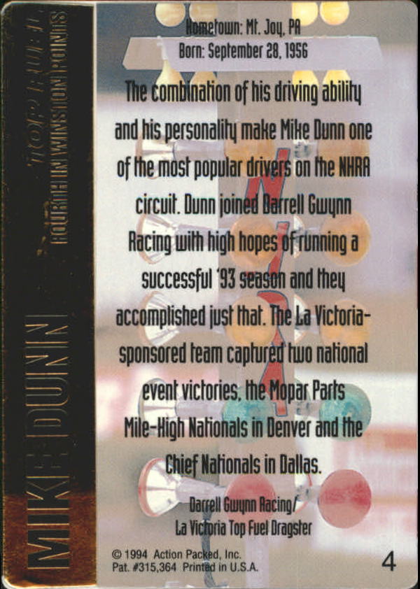 1994 Action Packed NHRA Racing Card Pick - Picture 7 of 53
