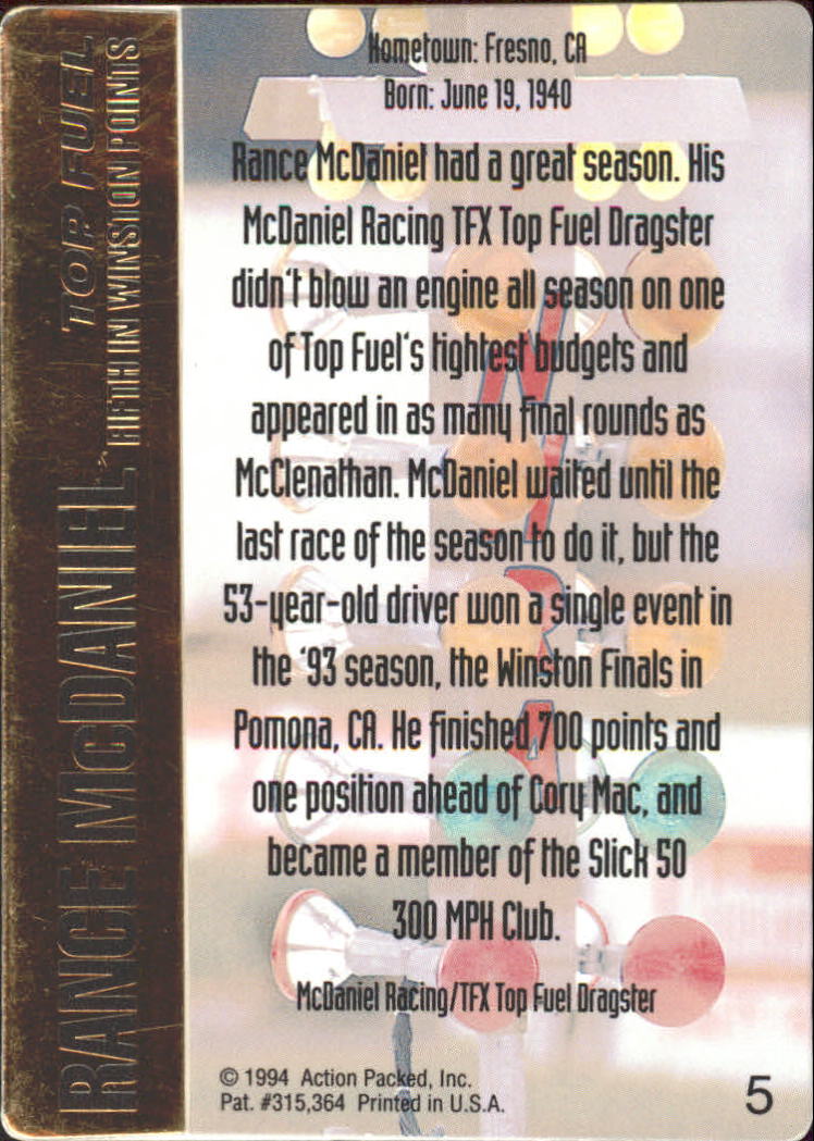 1994 Action Packed NHRA Racing Card Pick - Picture 9 of 53