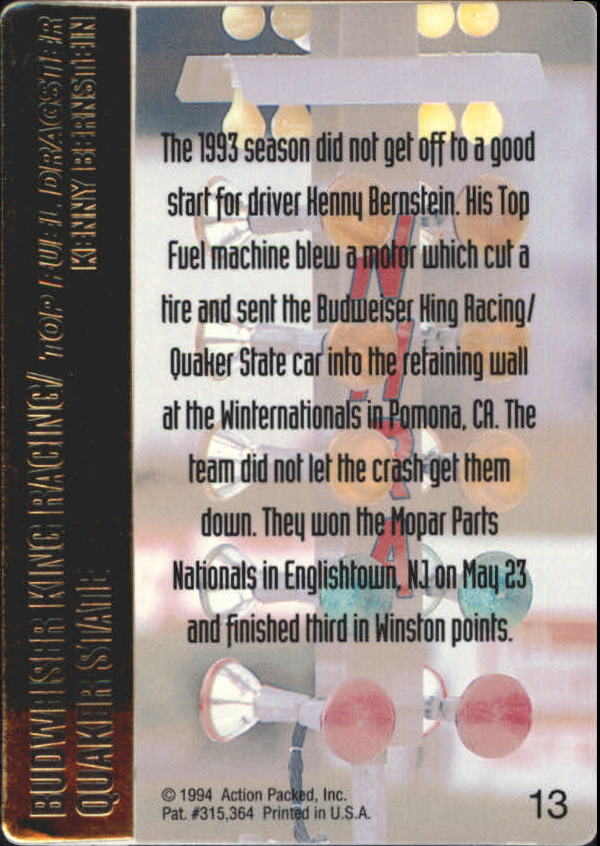 1994 Action Packed NHRA Racing Card Pick - Picture 17 of 53