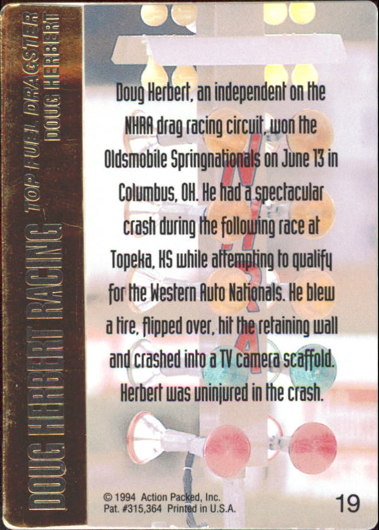 1994 Action Packed NHRA Racing Card Pick - Picture 25 of 53