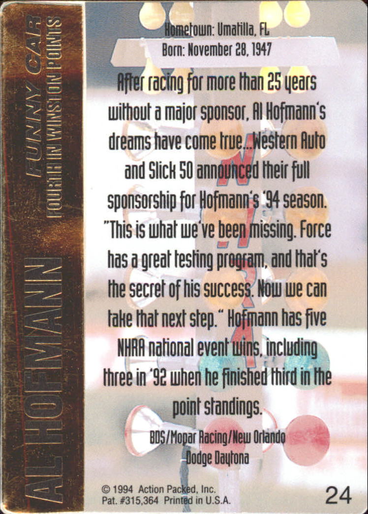 1994 Action Packed NHRA Racing Card Pick - Picture 27 of 53