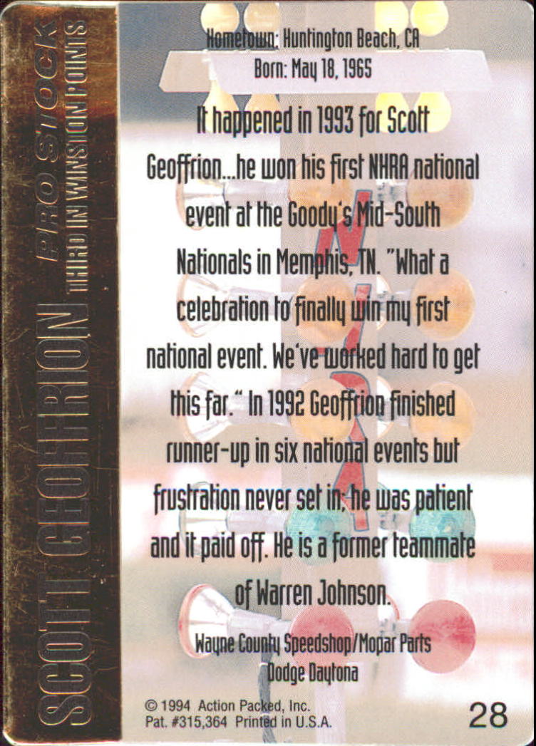 1994 Action Packed NHRA Racing Card Pick - Picture 33 of 53