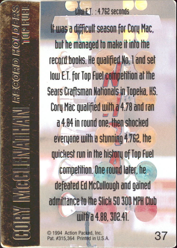 1994 Action Packed NHRA Racing Card Pick - Picture 49 of 53