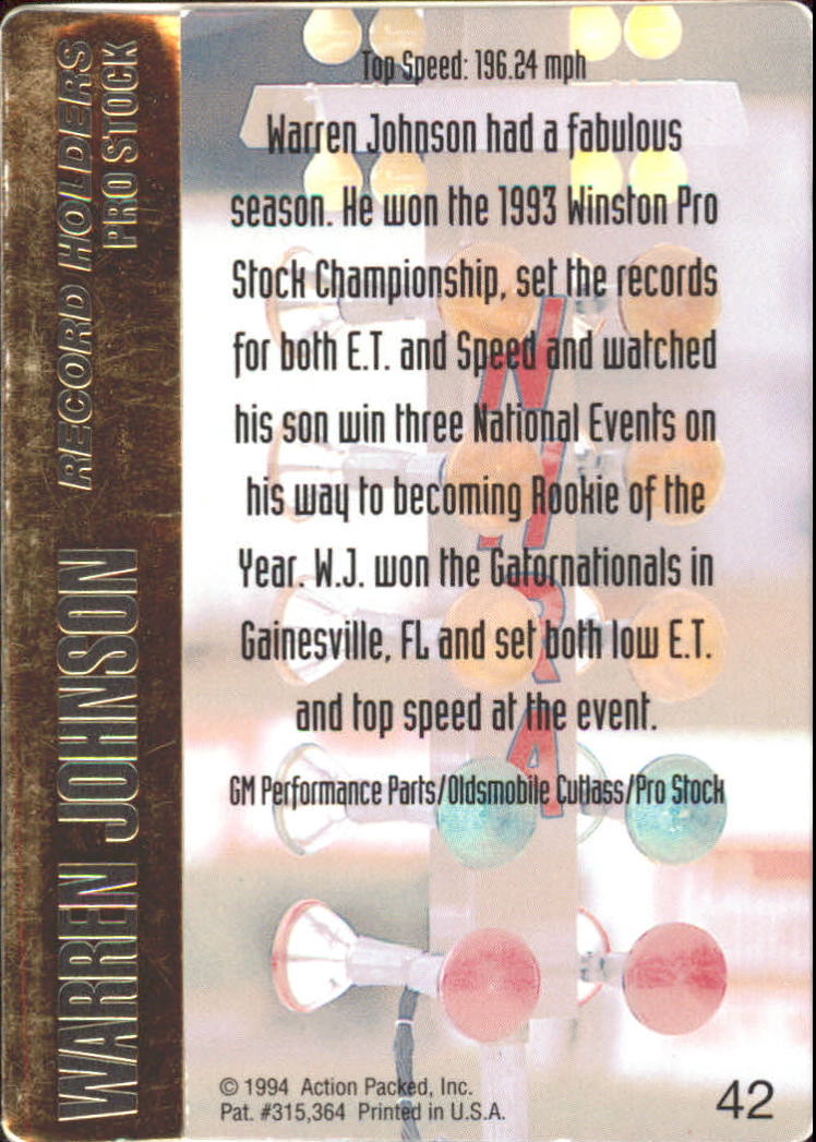 1994 Action Packed NHRA Racing Card Pick - Picture 53 of 53
