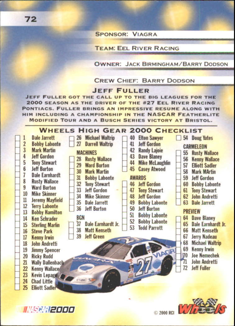 B0604- 2000 Wheels High Gear Cards 1-72 +Inserts -You Pick- 15+ FREE US SHIP - Picture 201 of 226