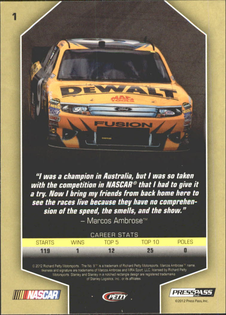 2012 Total Memorabilia Racing Card Pick