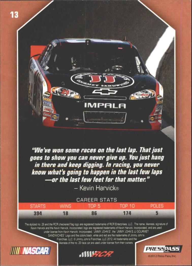 2012 Total Memorabilia Racing Card Pick